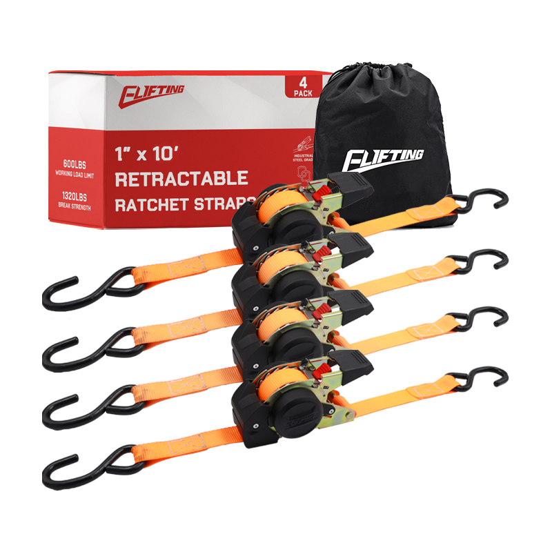 Tijdens 1 "x 10" automatische intrekbare ratelrates down banden (4 pack) voor het beveiligen van lading